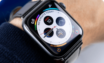 Smart watch showing the time in analog format